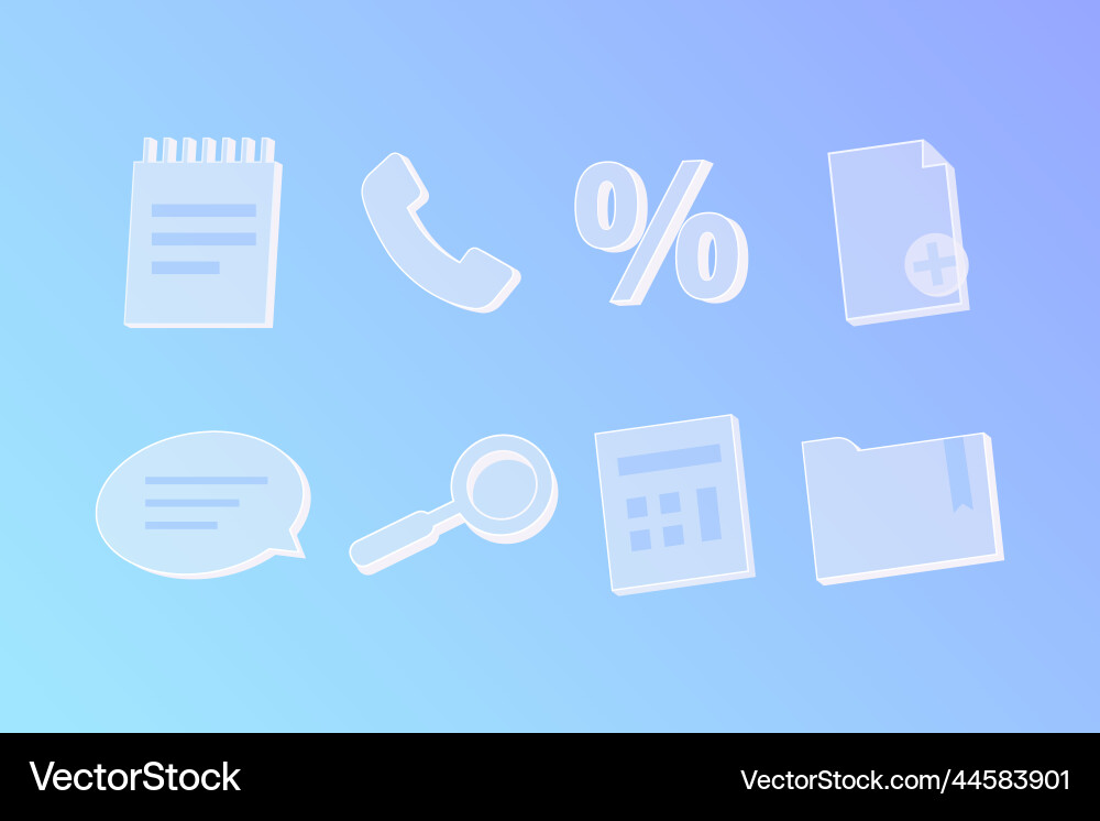 Gradient glassmorphism elements Gradient glassmorphism elements vector image