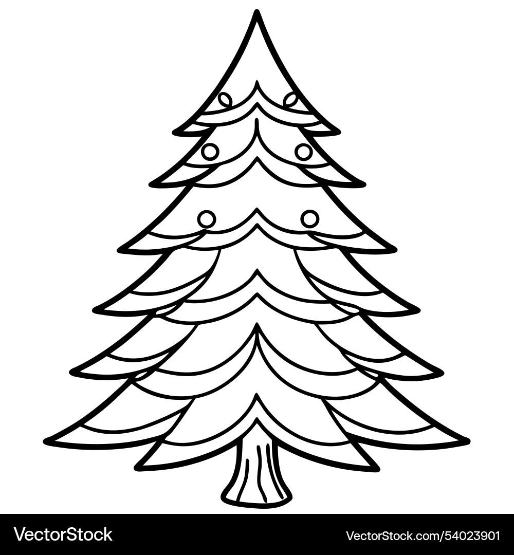 Green pine christmas winter tree isolated Vector Image