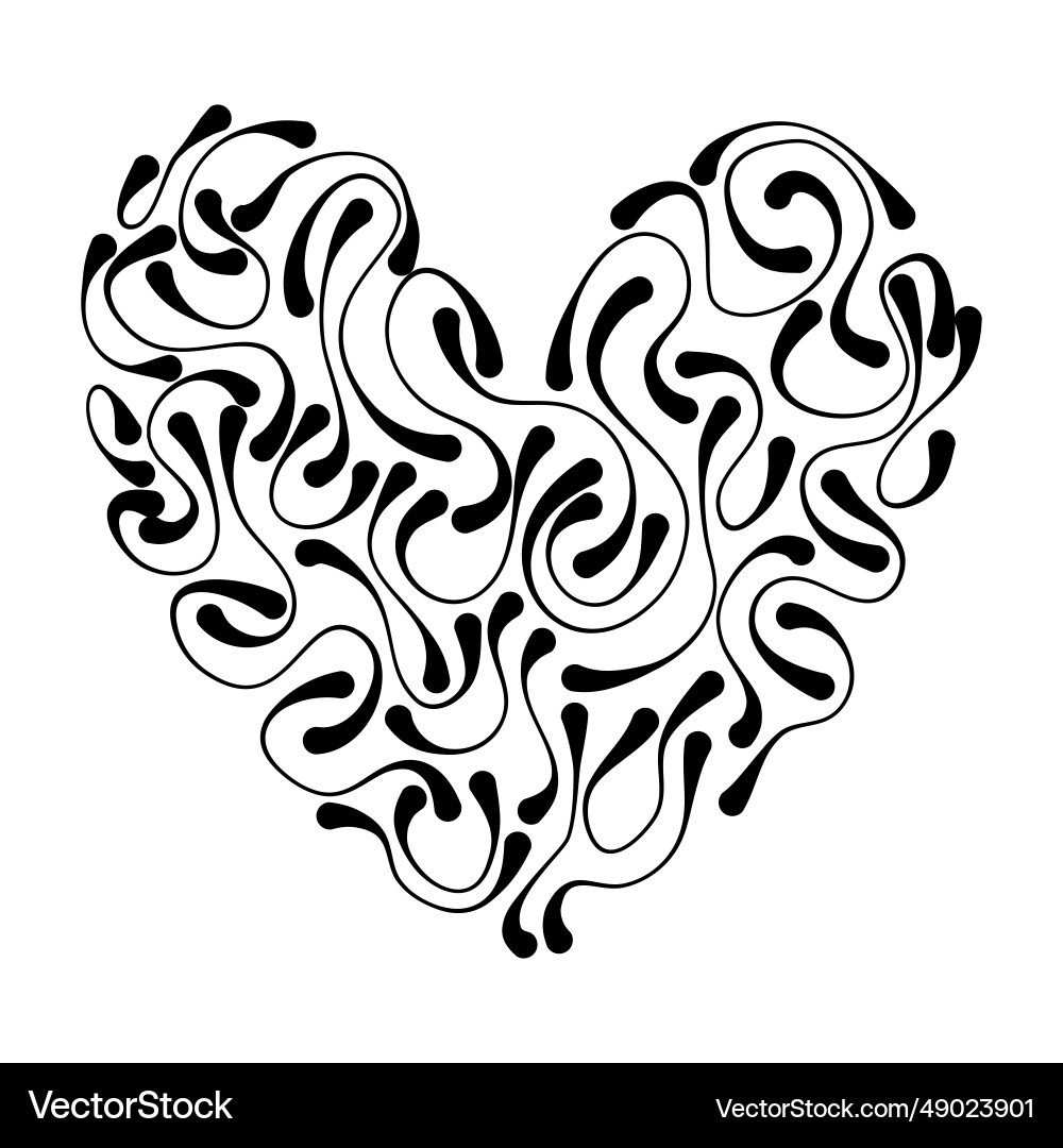 Heart shape with abstract stoke lines Heart shape with abstract stoke lines Vector Image