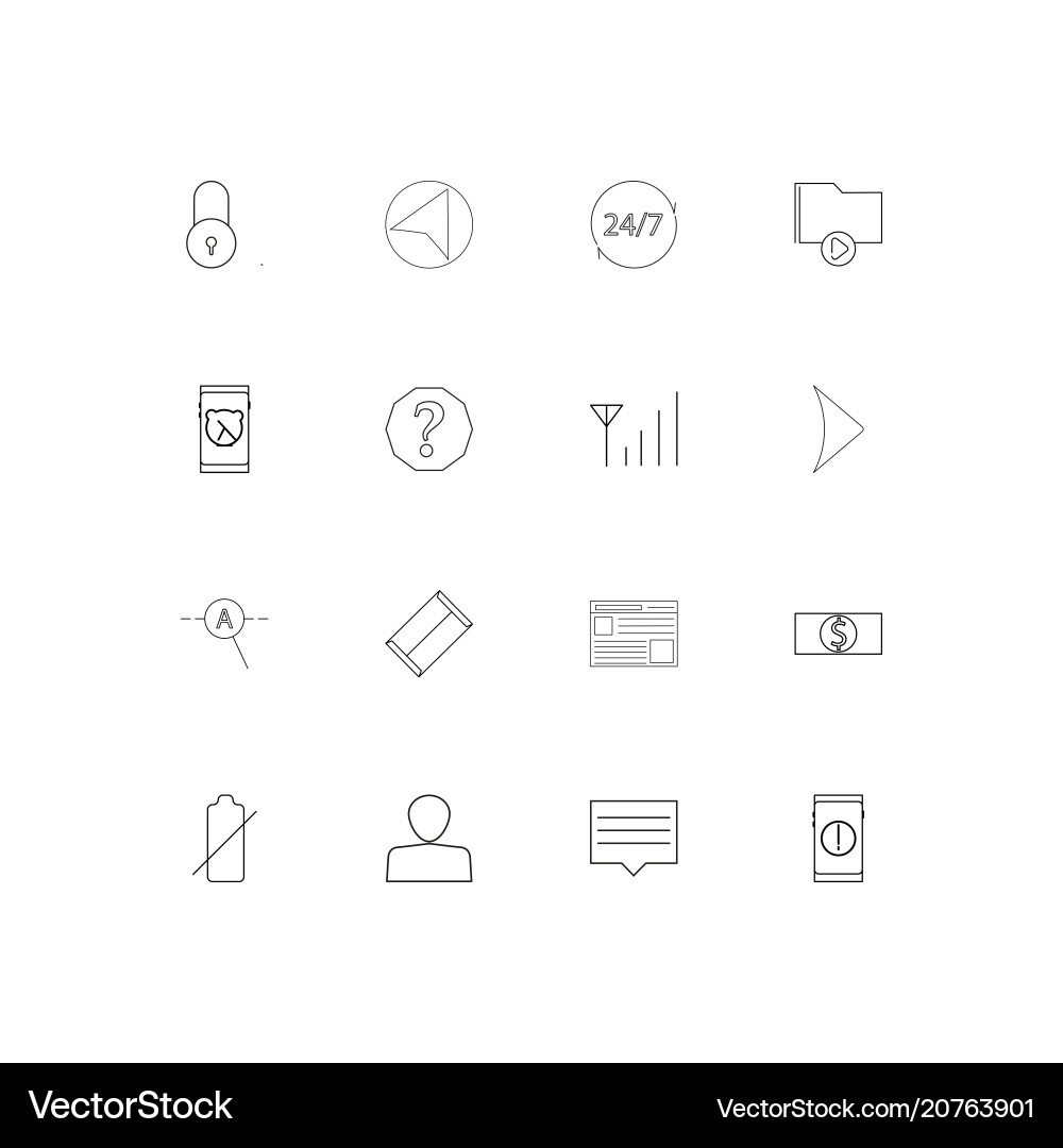 Internet of things linear thin icons set outlined Internet of things linear thin icons set outlined vector image