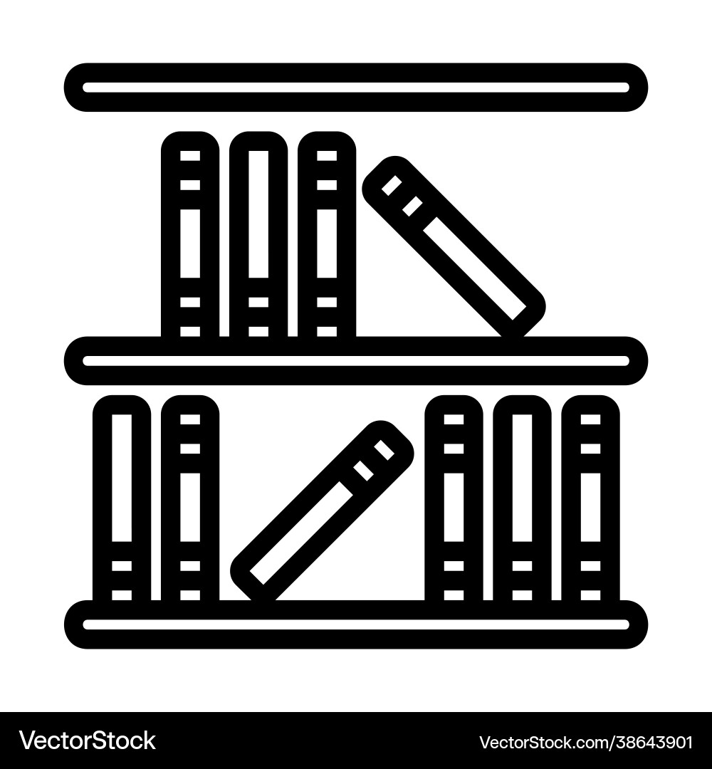 Library icon in line style for any projects Vector Image