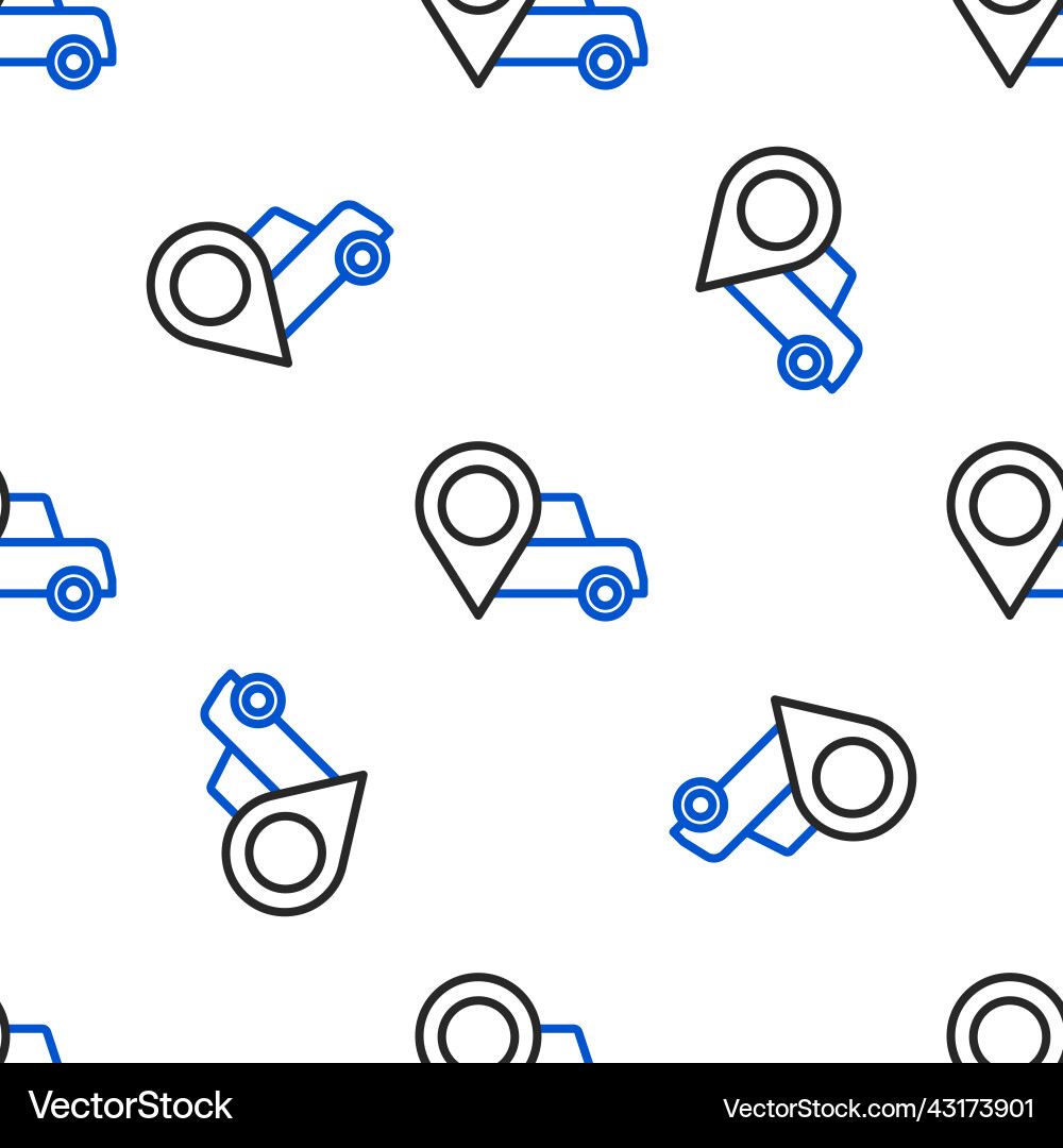 Line map pointer with taxi icon isolated seamless Line map pointer with taxi icon isolated seamless Vector Image