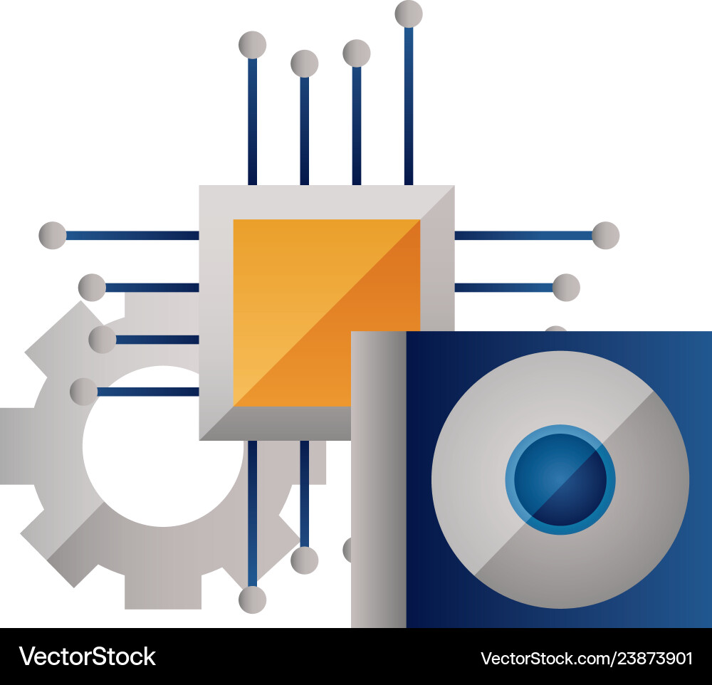 Motherboard circuit compact disk setting Motherboard circuit compact disk setting vector image