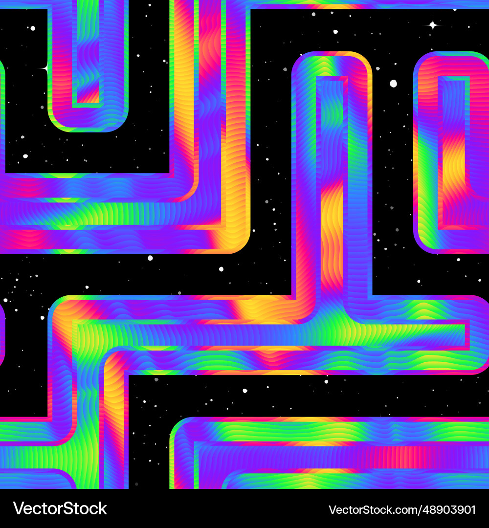 Neon Space Maze Pattern vector image