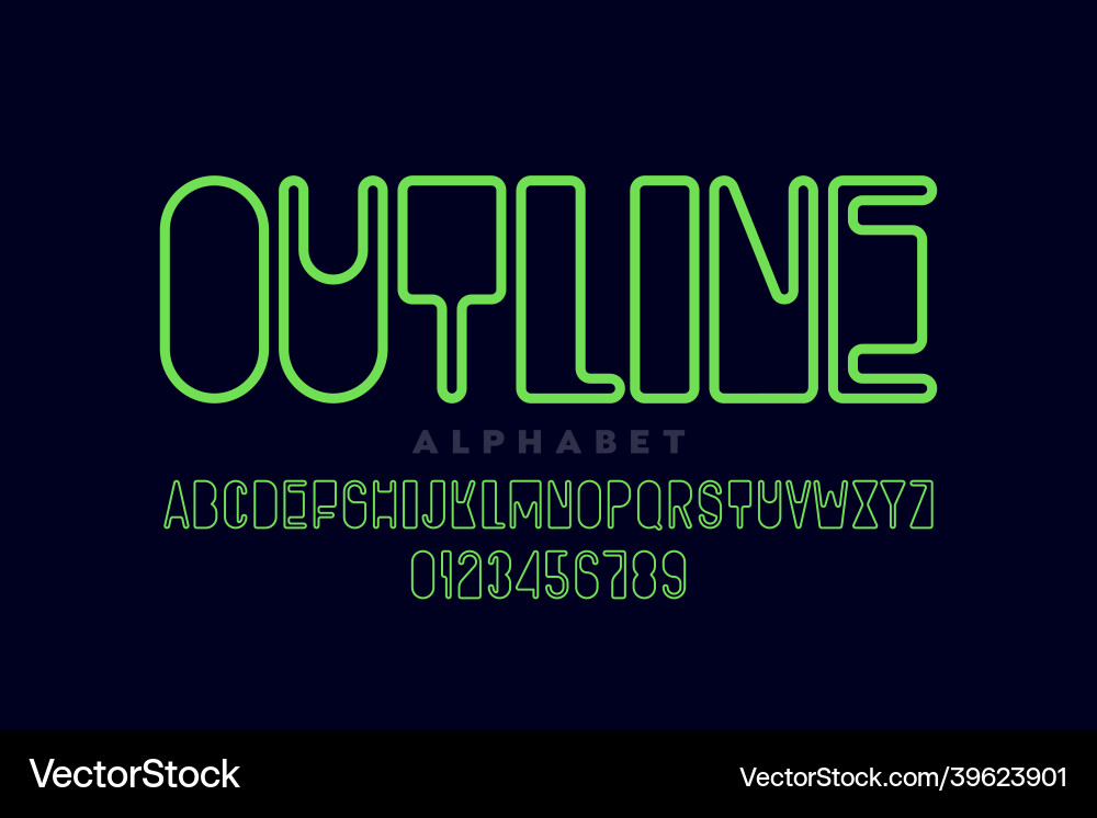 Outline style font design alphabet letters Outline style font design alphabet letters vector image