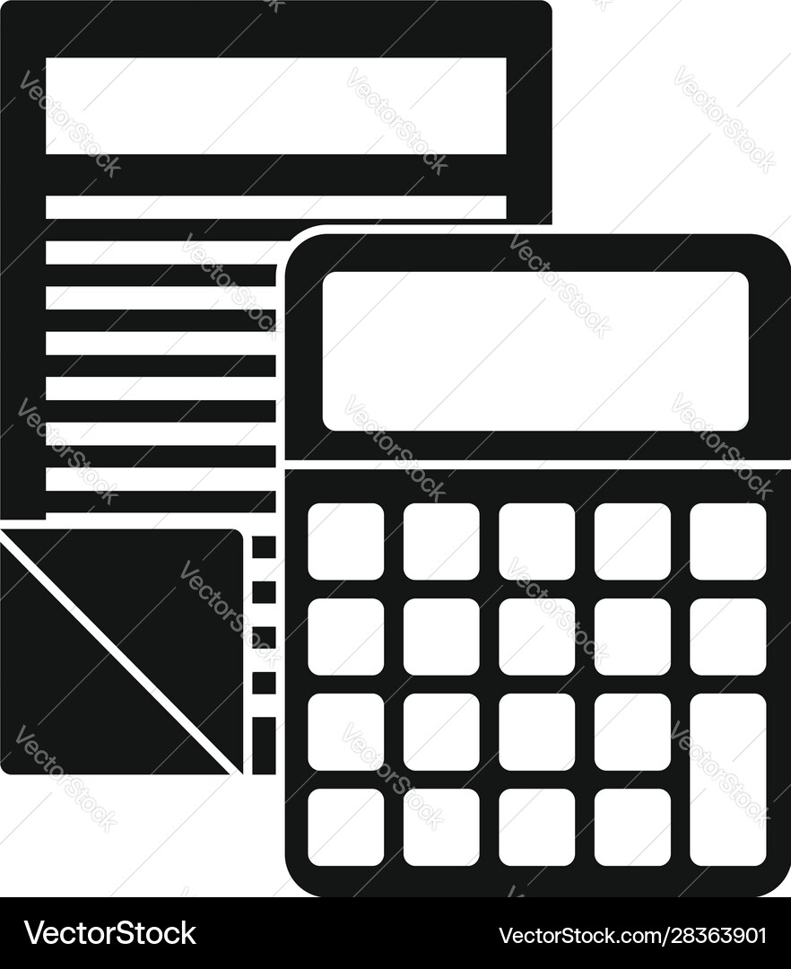 Papers calculator icon simple style Papers calculator icon simple style Vector Image