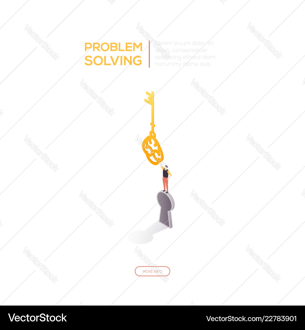 Problem solving - modern isometric web Problem solving - modern isometric web vector image