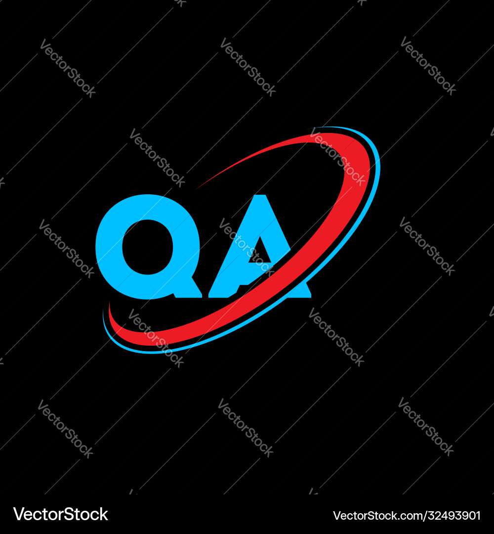 Qa q a letter logo design initial Qa q a letter logo design initial vector image