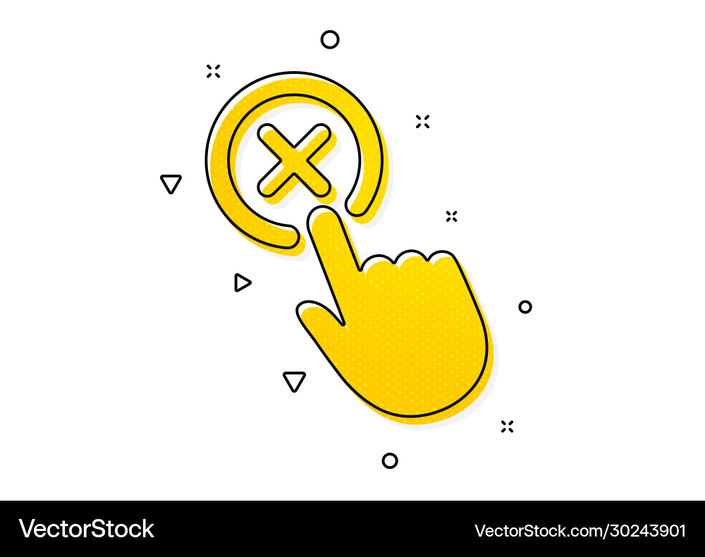 Reject click icon decline button sign vector image