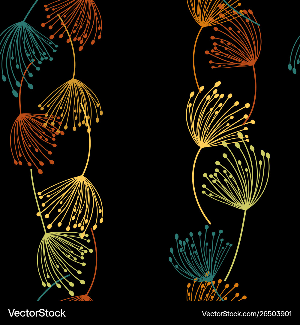 Retro abstract seamless pattern with dandelion Vector Image