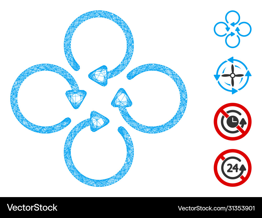 Rotation web mesh Rotation web mesh vector image