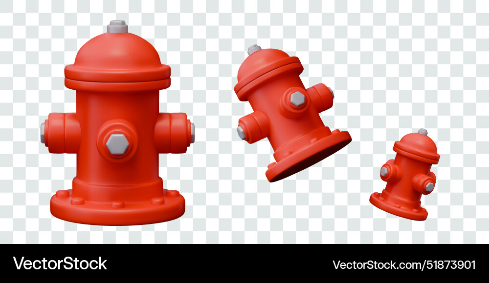 Rotes Feuer Hydrat in verschiedenen Positionen Element Rotes Feuer Hydrat in verschiedenen Positionen Element vektorbild