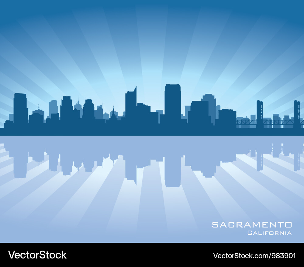 Sacramento Skyline Reflection vector image