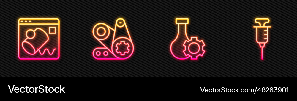 Set line test tube data visualisation timing Set line test tube data visualisation timing Vector Image
