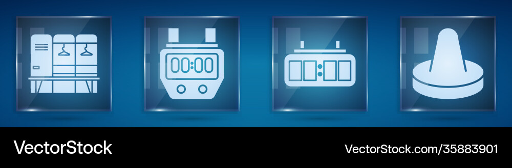 Sports Locker & Stopwatch Set Vector Image