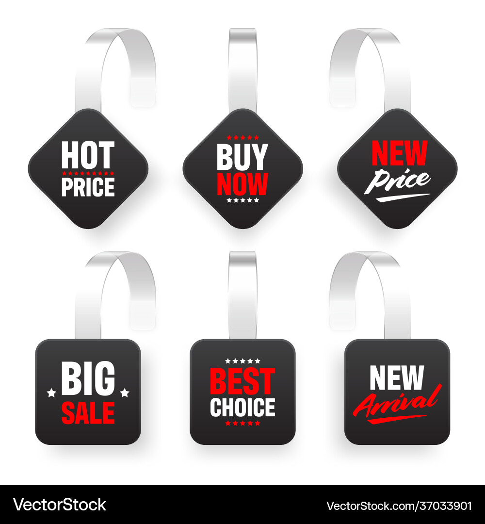 Supermarket promotional wobblers isolated on white Supermarket promotional wobblers isolated on white vector image