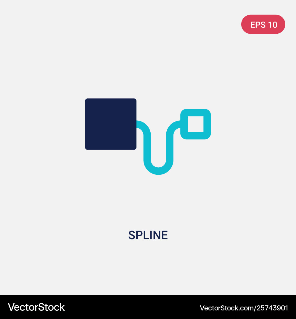 Two color spline icon from geometry concept vector image