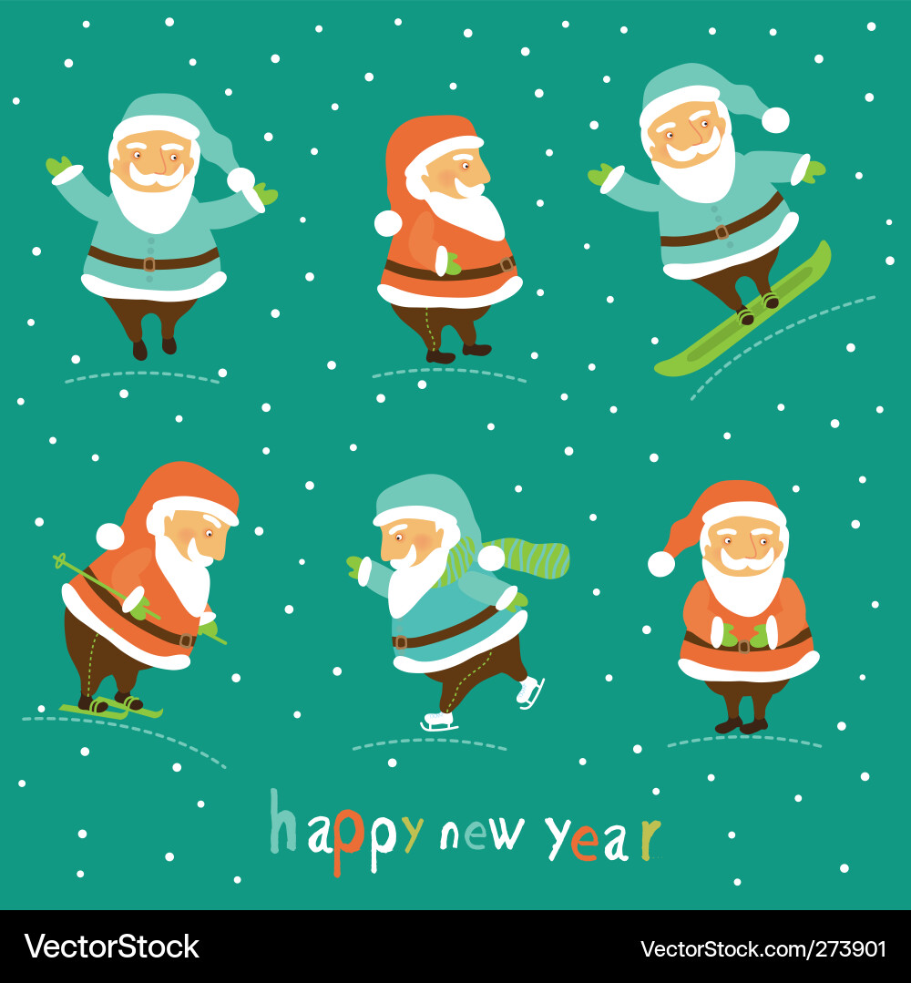 Weihnachtskarte mit Santa claus Vektorbild