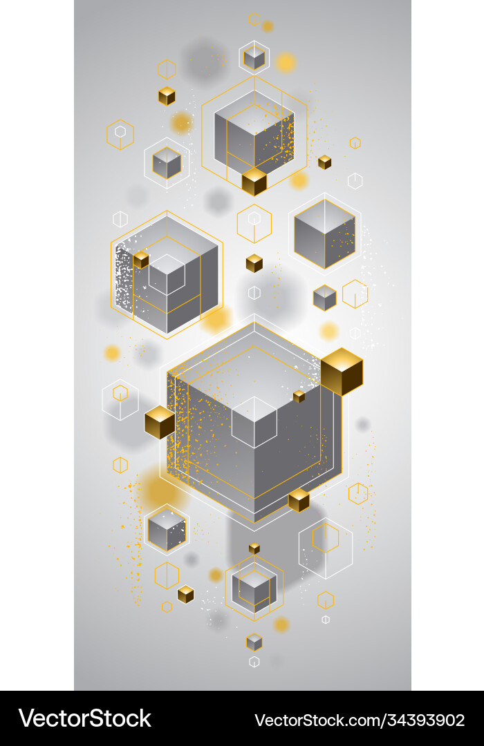 Abstract design with cluster 3d cubes Abstract design with cluster 3d cubes vector image