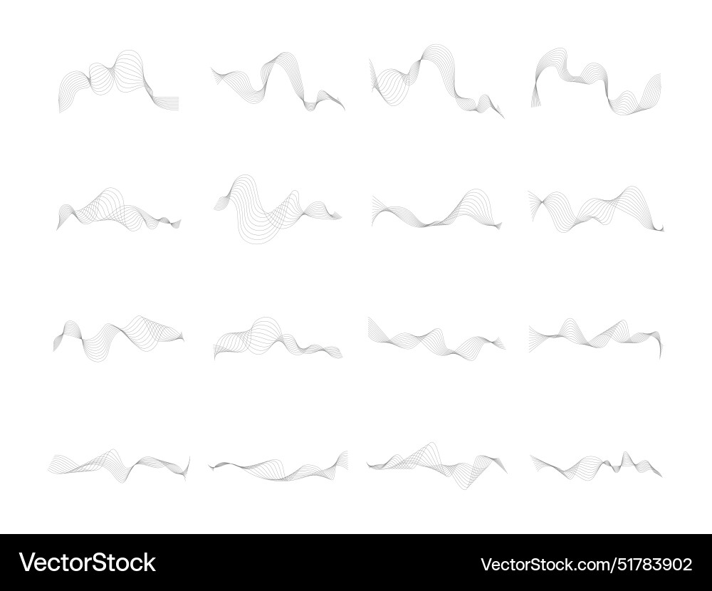 Abstract lines wave element for design set Vector Image