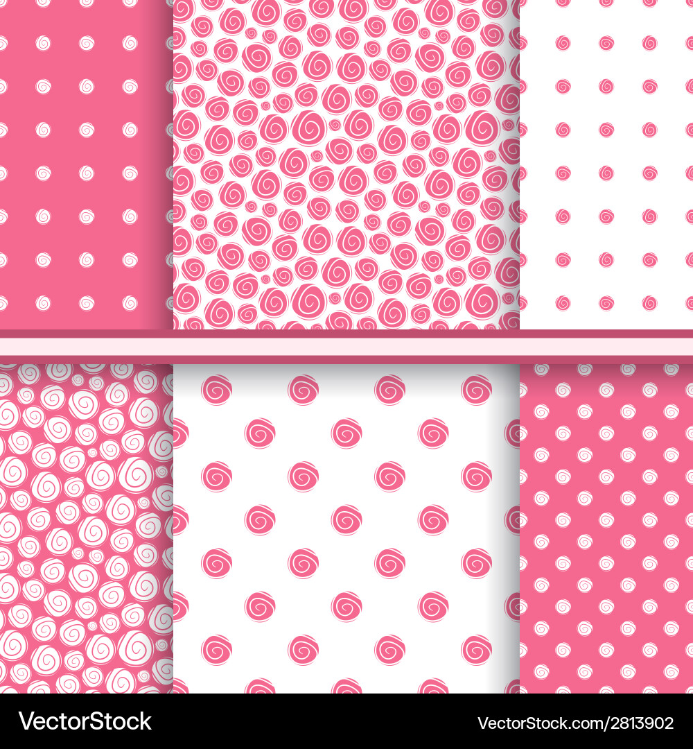 Abstract polka dot seamless pattern set Vector Image