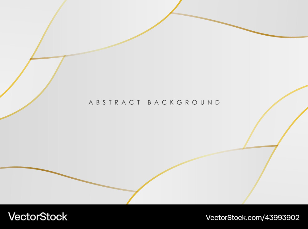 Abstract white gradient color curve and gold Vector Image