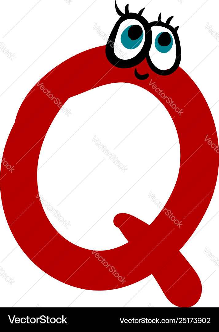 Alphabet capital q emoji in red color Royalty Free Vector
