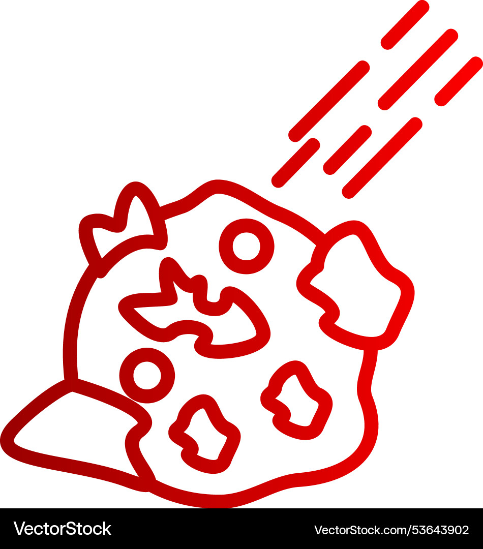 Asteroid line gradient icon Vector Image