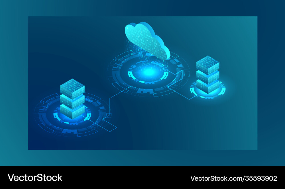 Big Data Cloud Processing Flow Big Data Cloud Processing Flow vector image