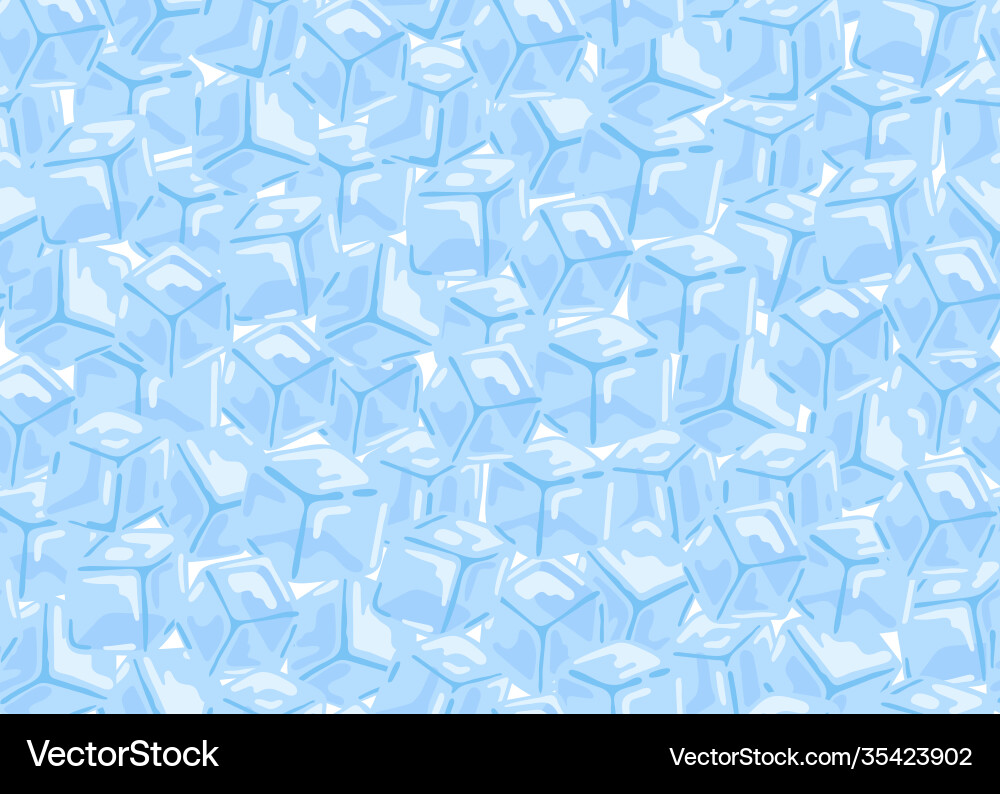 Blue Ice Cube Pattern Background vector image