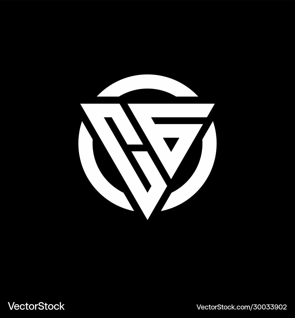 Cg logo with triangle shape and circle rounded Vector Image