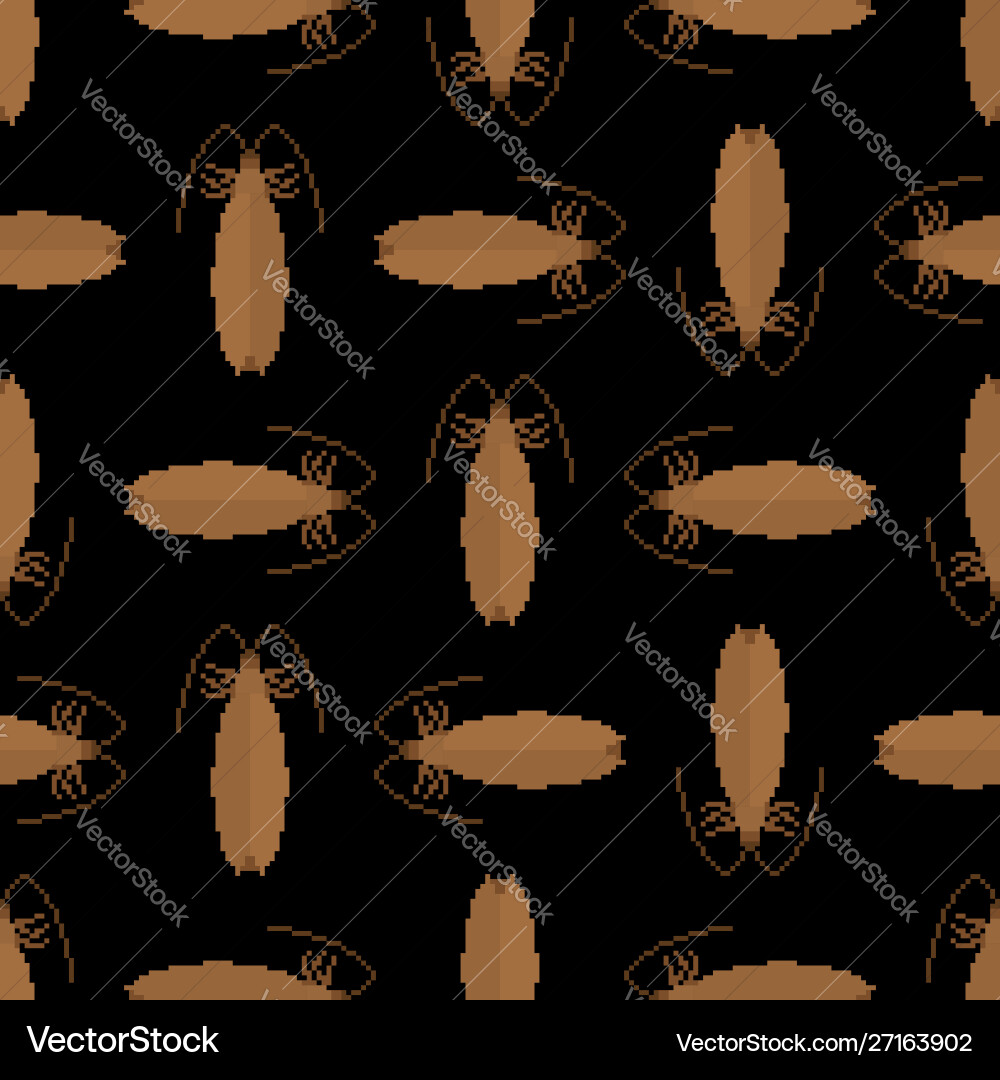 Cockroach pattern pixel art insect 8 bit Cockroach pattern pixel art insect 8 bit Vector Image