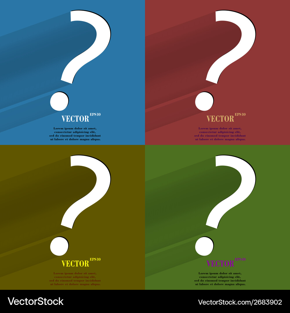 Color set question mark flat modern web button Vector Image