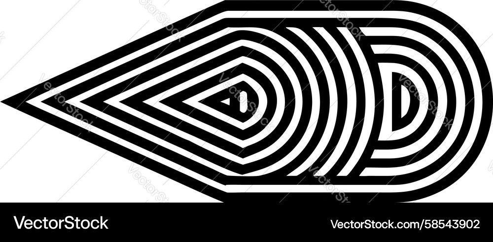 Concentric Lines Teardrop Shape Vector Image