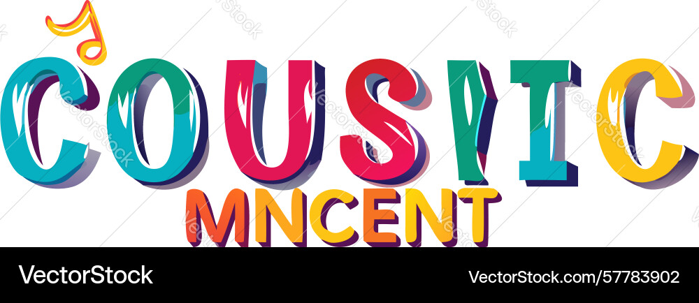 Cousitc abstract audio-themed text design vector image
