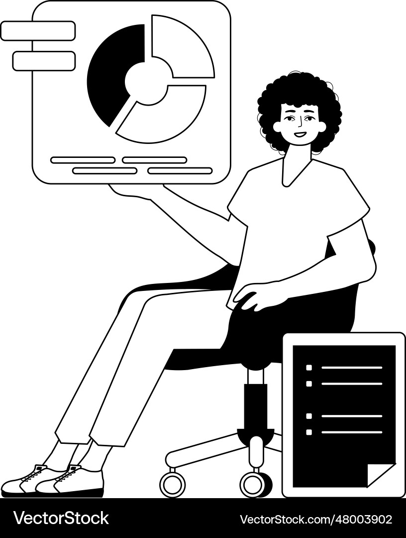 Derision holds a graph of egress with positivist Vector Image