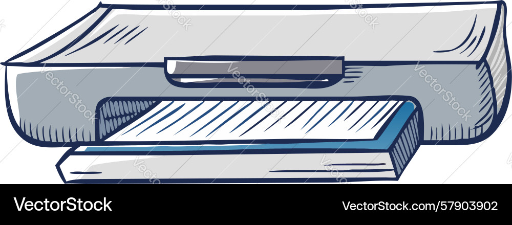 Efficient printer with paper loaded ready Vector Image