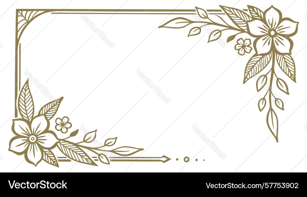 Elegant rectangular frame with intricate corner vector image