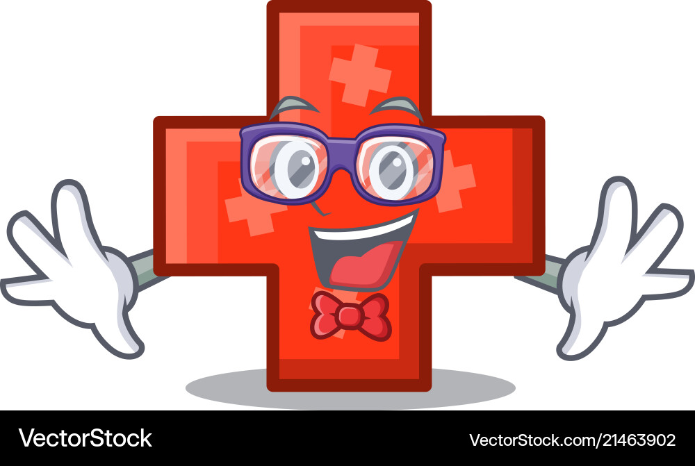 Geek cross character cartoon style Vector Image