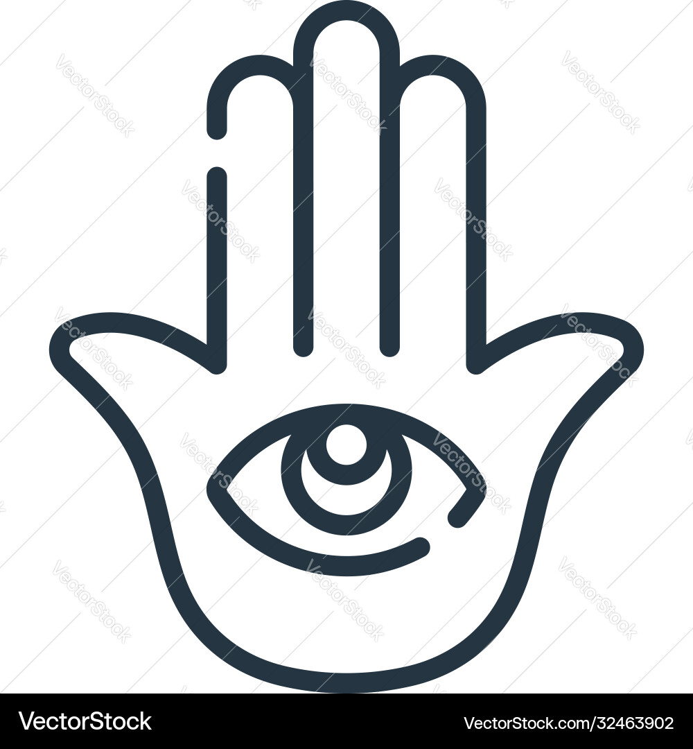 Hamsa icon editable stroke linear Vector Image