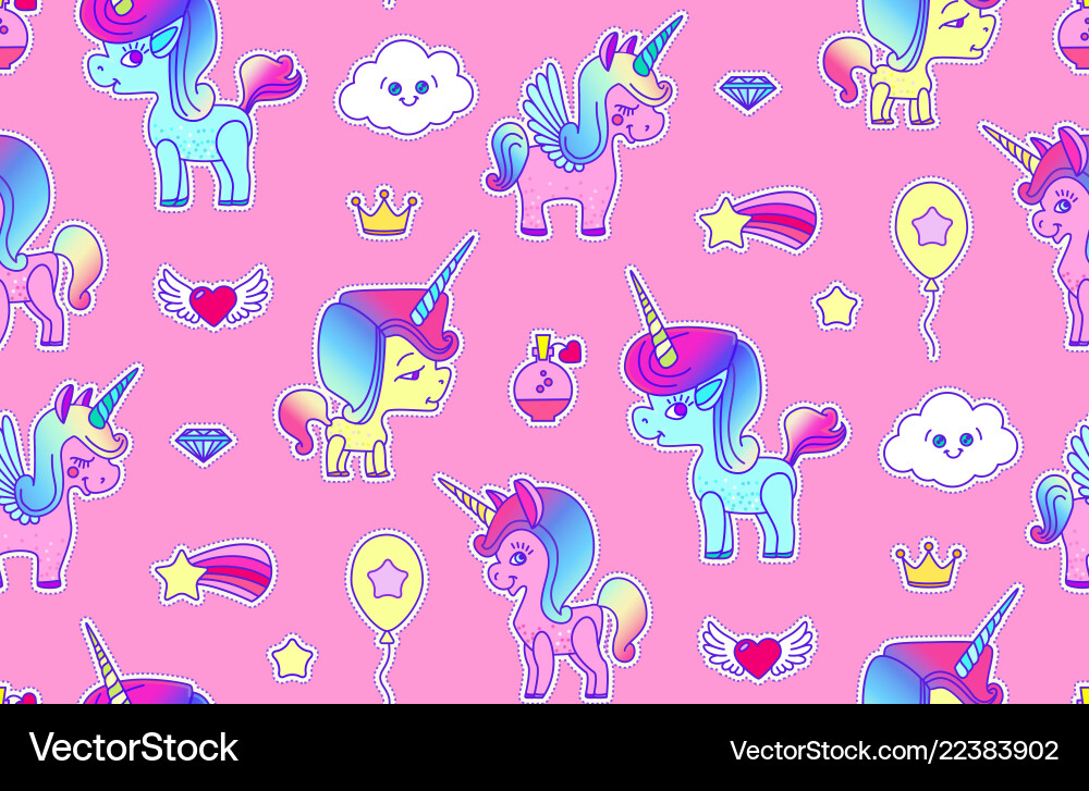 Magical Unicorn Seamless Pattern Vector Image