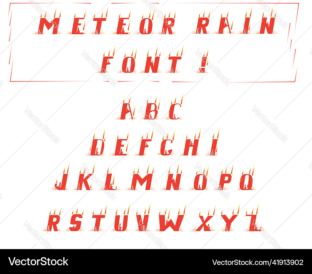 Meteor rain font vector image