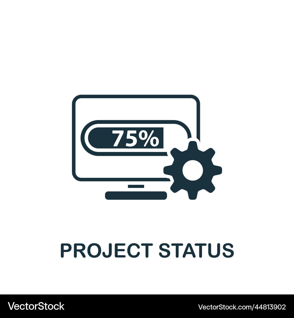 Project status icon monochrome simple Project status icon monochrome simple vector image
