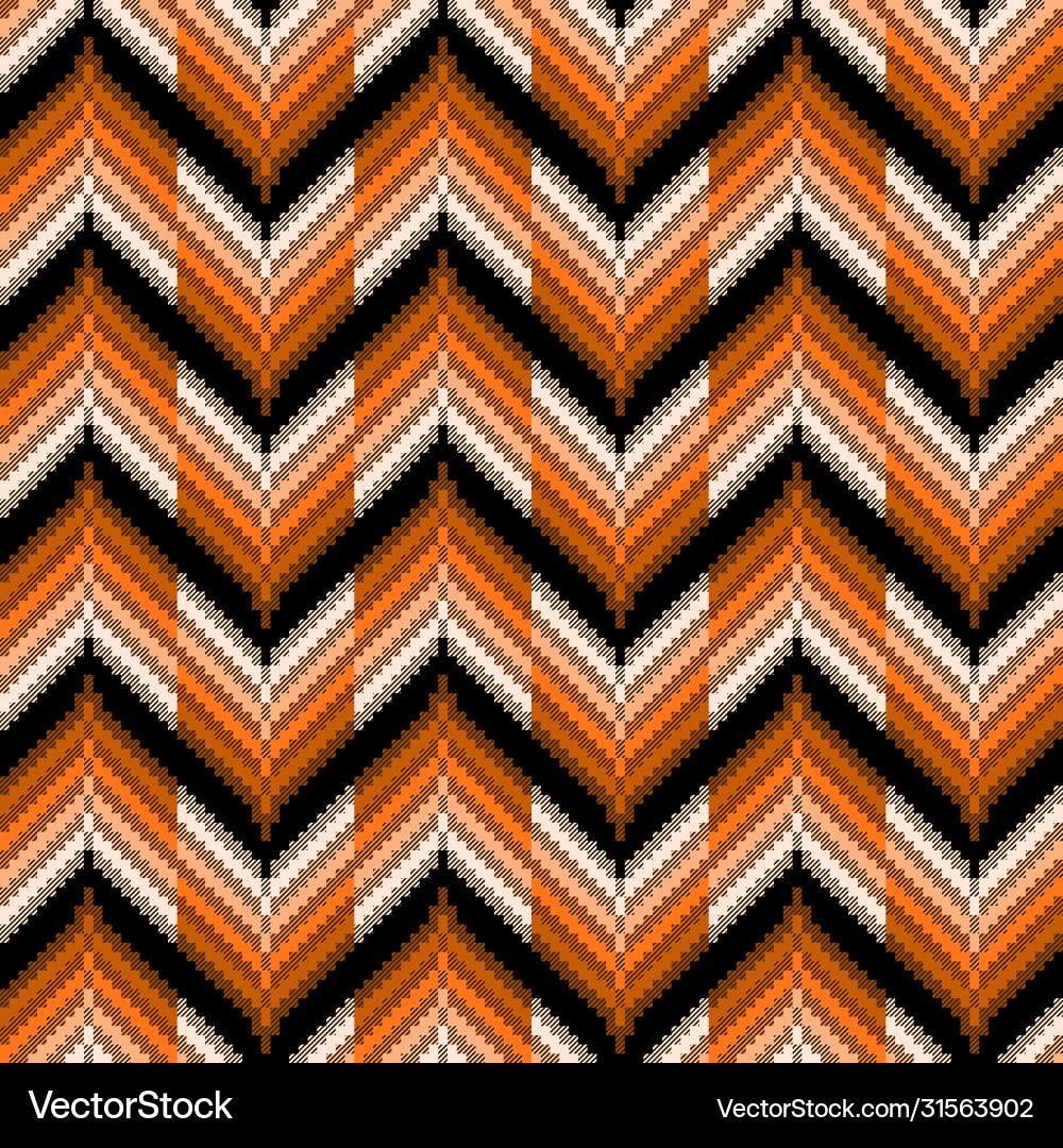 Seamless pattern with zigzag details in brown Seamless pattern with zigzag details in brown vector image