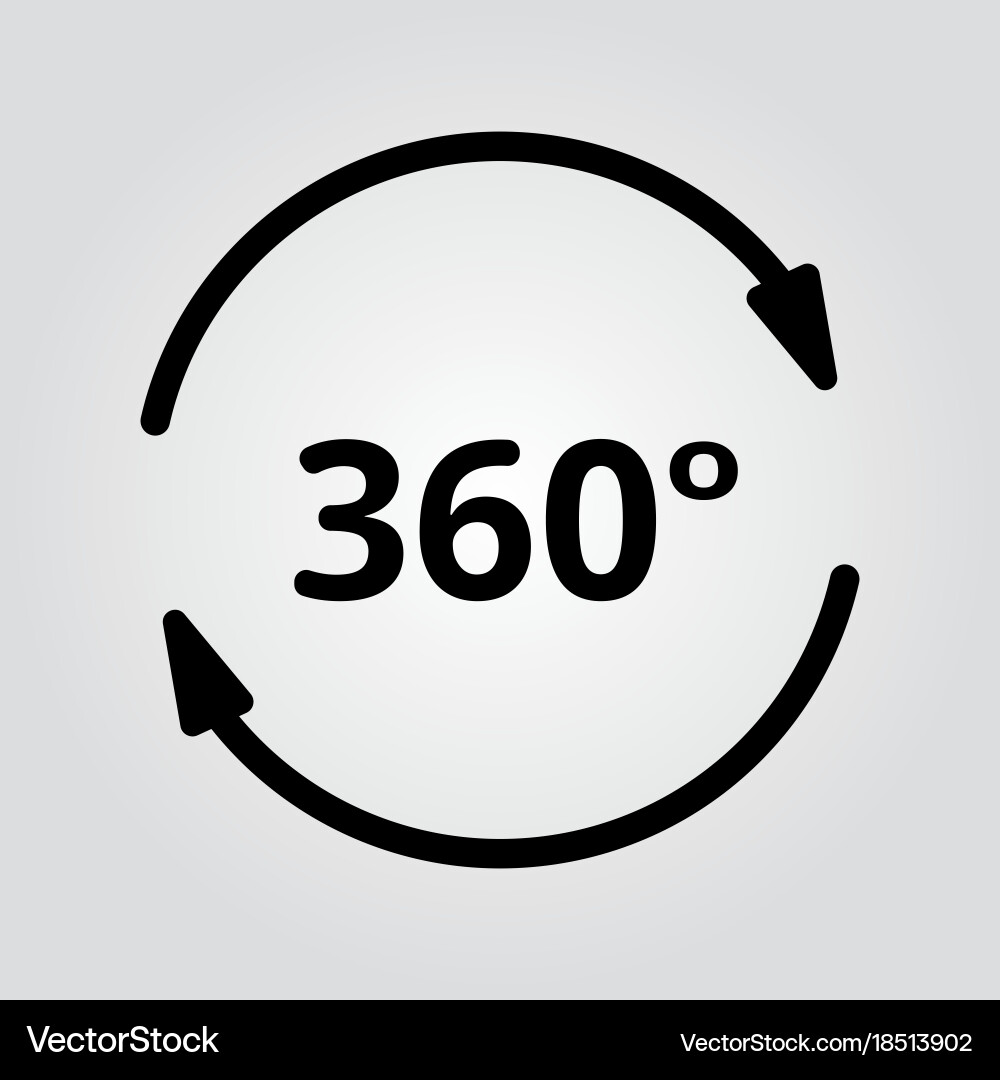 Simple set of 360 degree view related icons vector image