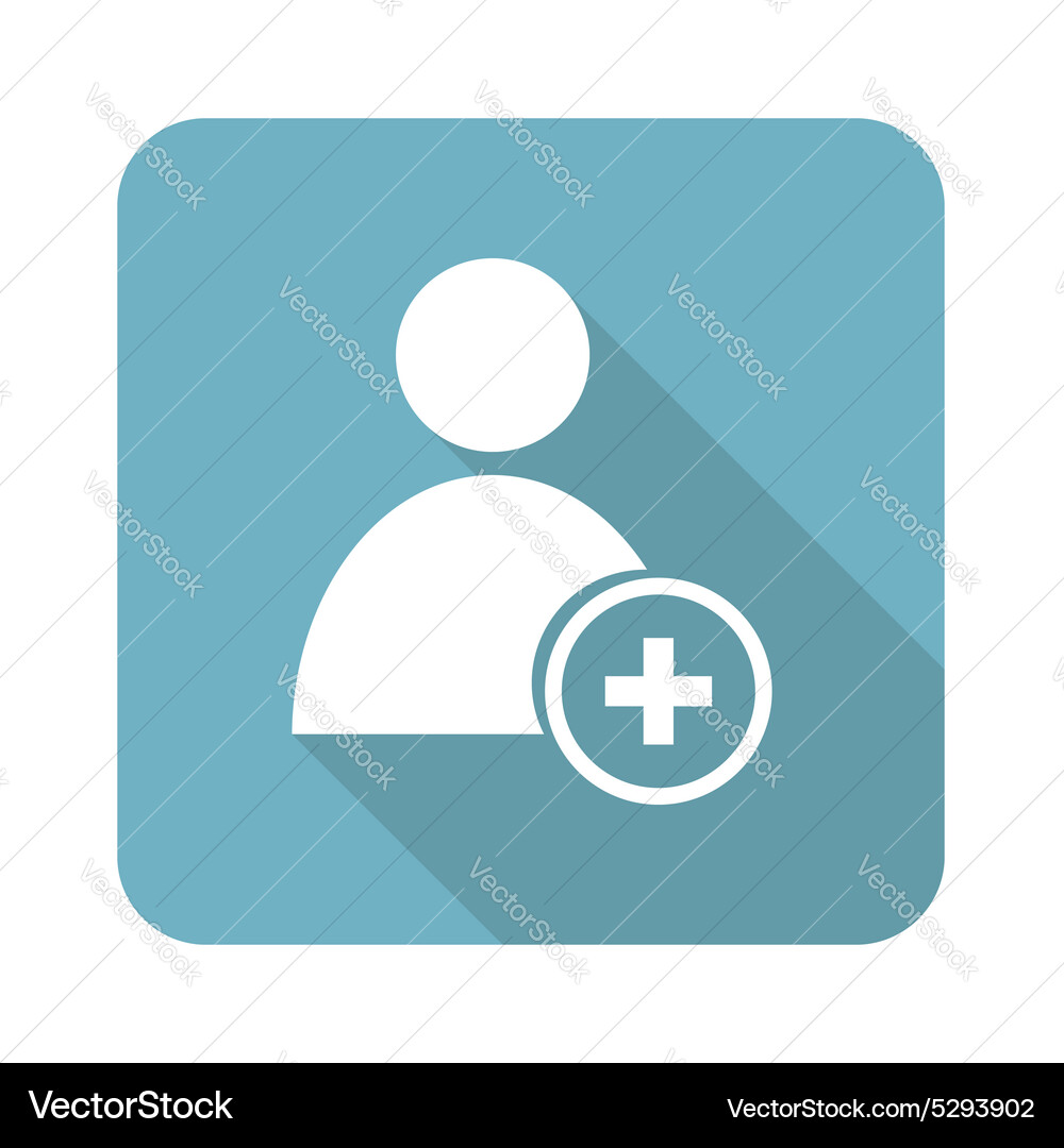 Square add user icon vector image