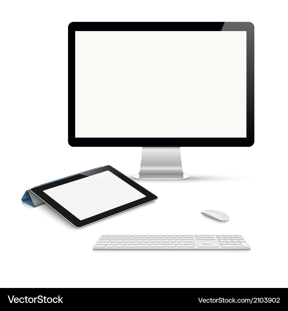 Tablet Computer with Keyboard vector image