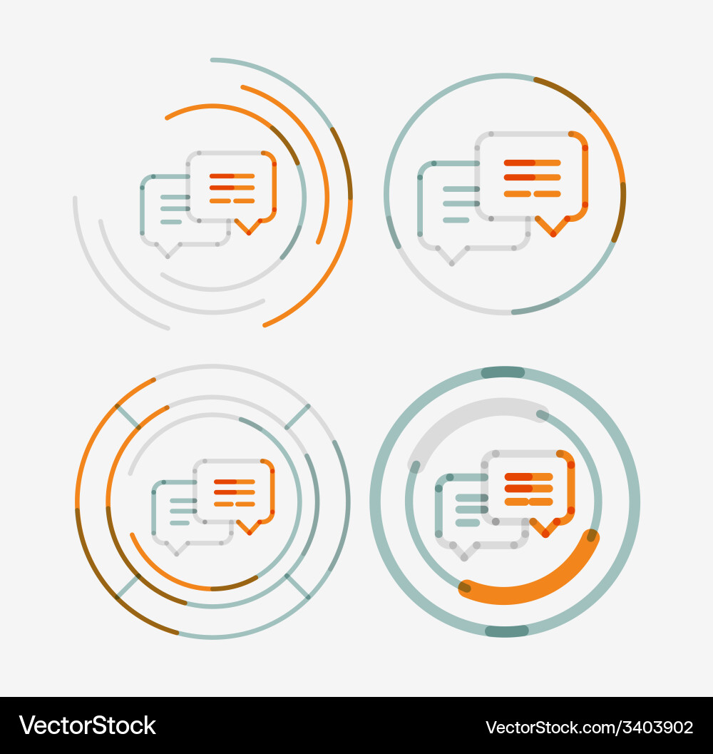 Thin line neat design logo set messages concept vector image