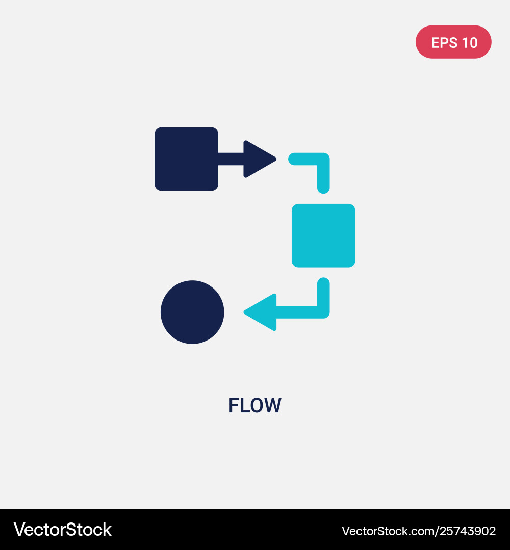 Two color flow icon from geometry concept Vector Image