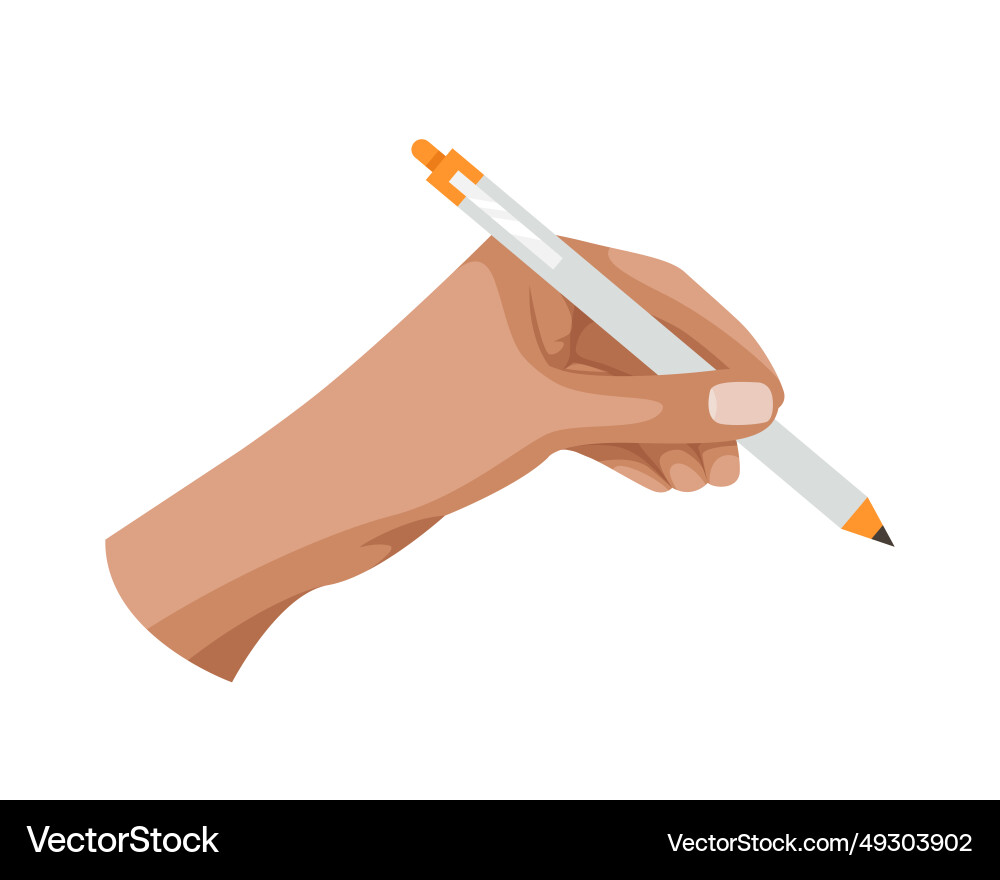 Writing tool in hand Writing tool in hand vector image